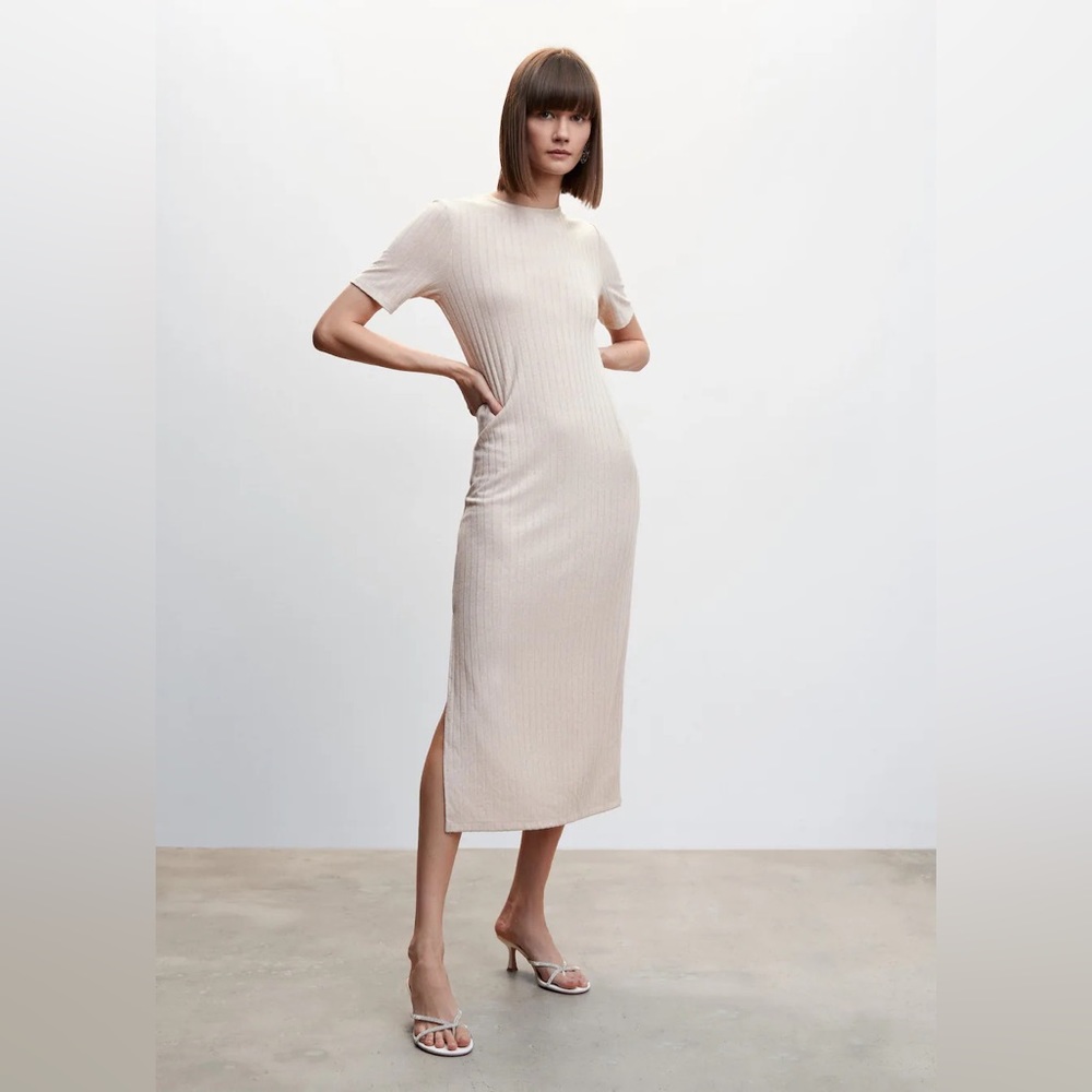 Ribbed Knit Dress - Mango, size 8 NWT